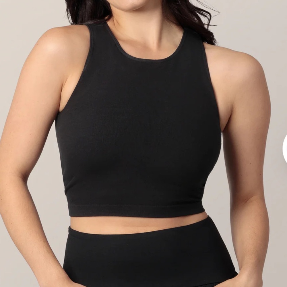 Kindred Bravely Black Racerback Nursing Crop Bra